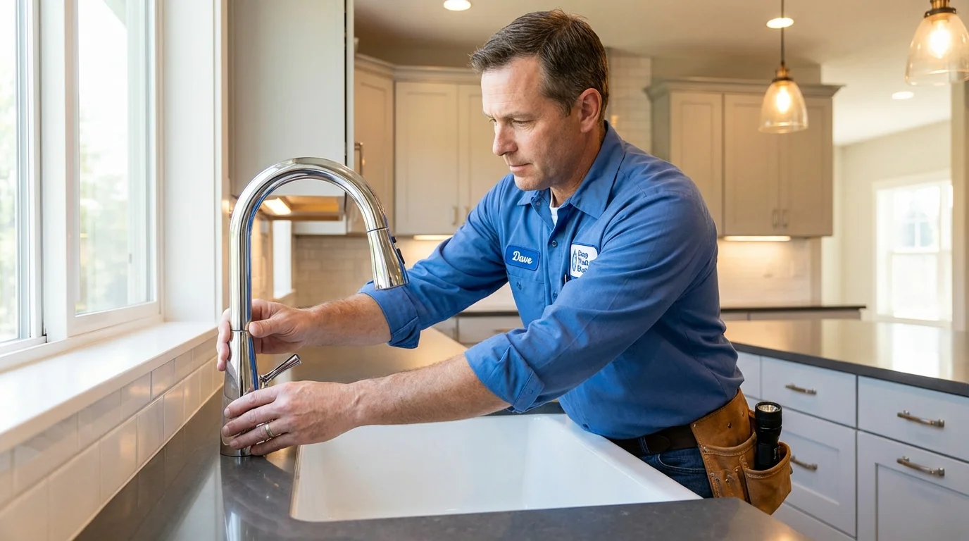 Kitchen faucet installation by Johns Plumbing LLC in Clayton